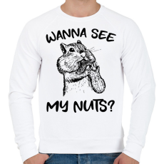 PRINTFASHION Wanna see my nuts? - Férfi pulóver - Fehér