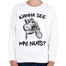 PRINTFASHION Wanna see my nuts? - Gyerek pulóver - Fehér