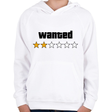 PRINTFASHION Wanted Level 2 - Gyerek kapucnis pulóver - Fehér