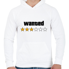 PRINTFASHION Wanted Level 3 - Férfi kapucnis pulóver - Fehér