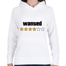 PRINTFASHION Wanted Level 4 - Női kapucnis pulóver - Fehér női pulóver, kardigán