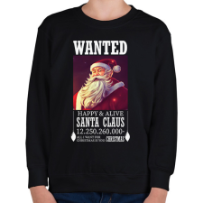 PRINTFASHION Wanted Santa Claus - Gyerek pulóver - Fekete gyerek pulóver, kardigán