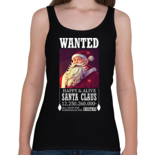PRINTFASHION Wanted Santa Claus - Női atléta - Fekete női trikó