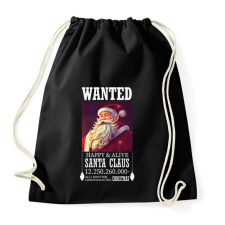 PRINTFASHION Wanted Santa Claus - Sportzsák, Tornazsák - Fekete tornazsák