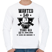 PRINTFASHION Wanted - Számmal - Férfi pulóver - Fehér férfi pulóver, kardigán