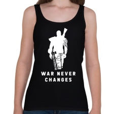 PRINTFASHION War Never Changes - Fallout - Fehér - Női atléta - Fekete női trikó