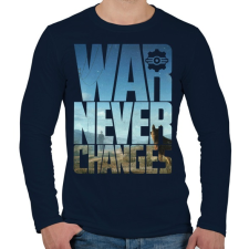 PRINTFASHION War never changes - Férfi hosszú ujjú póló - Sötétkék férfi póló