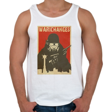 PRINTFASHION War Never Changes - Piros - Férfi atléta - Fehér