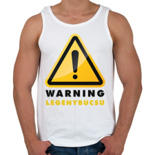 PRINTFASHION Warning legénybúcsú - Férfi atléta - Fehér atléta, trikó