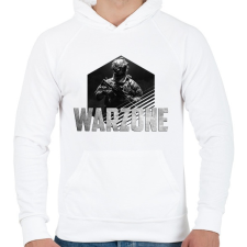 PRINTFASHION Warzone - Férfi kapucnis pulóver - Fehér férfi pulóver, kardigán
