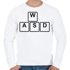 PRINTFASHION WASD - Férfi pulóver - Fehér