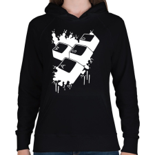 PRINTFASHION Wasd - Női kapucnis pulóver - Fekete női pulóver, kardigán
