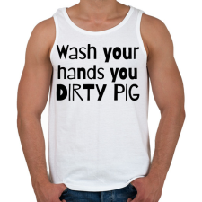 PRINTFASHION Wash your hands - Férfi atléta - Fehér atléta, trikó