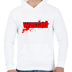 PRINTFASHION wasted - Férfi kapucnis pulóver - Fehér