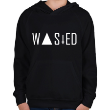 PRINTFASHION Wasted  - Gyerek kapucnis pulóver - Fekete gyerek pulóver, kardigán