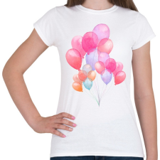PRINTFASHION Watercolor Balloons - Női póló - Fehér női póló