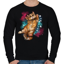 PRINTFASHION watercolor cat - Férfi pulóver - Fekete férfi pulóver, kardigán