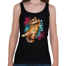 PRINTFASHION watercolor cat - Női atléta - Fekete női trikó