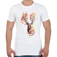 PRINTFASHION Watercolor Deer - Férfi póló - Fehér férfi póló