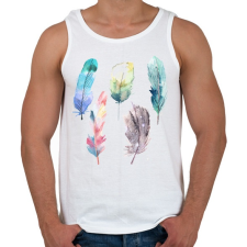 PRINTFASHION Watercolor Feathers - Férfi atléta - Fehér atléta, trikó