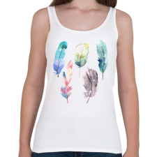 PRINTFASHION Watercolor Feathers - Női atléta - Fehér női trikó
