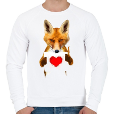 PRINTFASHION Watercolor fox love - Férfi pulóver - Fehér férfi pulóver, kardigán