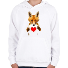 PRINTFASHION Watercolor fox love - Gyerek kapucnis pulóver - Fehér gyerek pulóver, kardigán