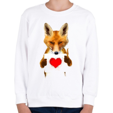 PRINTFASHION Watercolor fox love - Gyerek pulóver - Fehér gyerek pulóver, kardigán