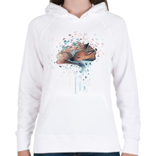 PRINTFASHION Watercolor painted Deer - Női kapucnis pulóver - Fehér női pulóver, kardigán