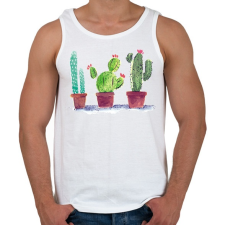 PRINTFASHION Watercolor style Cactus - Férfi atléta - Fehér atléta, trikó