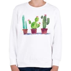 PRINTFASHION Watercolor style Cactus - Gyerek pulóver - Fehér