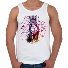 PRINTFASHION watercolor tigris - Férfi atléta - Fehér atléta, trikó