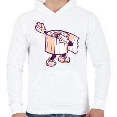 PRINTFASHION Wc papír dab - Férfi kapucnis pulóver - Fehér