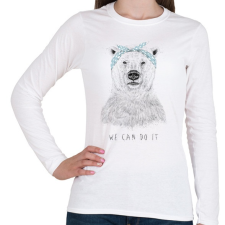 PRINTFASHION We can do it - Női hosszú ujjú póló - Fehér női póló