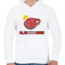 PRINTFASHION We meat again - Férfi kapucnis pulóver - Fehér