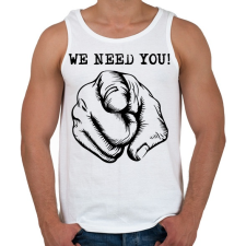 PRINTFASHION We need you -  kellesz nekünk - Férfi atléta - Fehér atléta, trikó