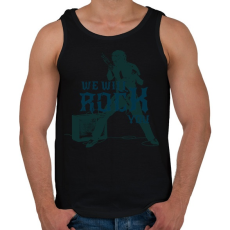 PRINTFASHION we will rock you - Férfi atléta - Fekete