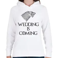 PRINTFASHION Wedding is Coming - Női kapucnis pulóver - Fehér női pulóver, kardigán