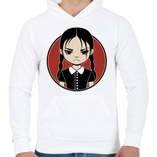 PRINTFASHION Wednesday - Addams Family  - Férfi kapucnis pulóver - Fehér férfi pulóver, kardigán