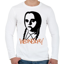 PRINTFASHION Wednesday Addams - Férfi hosszú ujjú póló - Fehér férfi póló