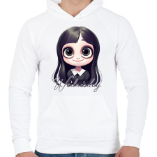 PRINTFASHION Wednesday Addams - Férfi kapucnis pulóver - Fehér férfi pulóver, kardigán