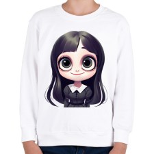 PRINTFASHION Wednesday Addams - Gyerek pulóver - Fehér gyerek pulóver, kardigán