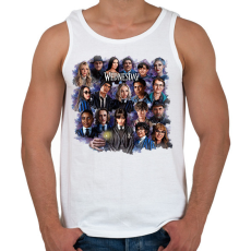 PRINTFASHION Wednesday Addams - montázs - Férfi atléta - Fehér