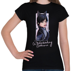 PRINTFASHION Wednesday Addams - Női póló - Fekete