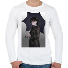 PRINTFASHION Wednesday anime  - Férfi hosszú ujjú póló - Fehér férfi póló