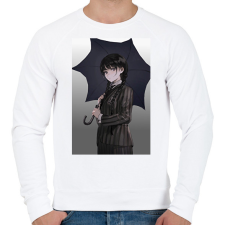 PRINTFASHION Wednesday anime - Férfi pulóver - Fehér férfi pulóver, kardigán