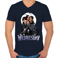 PRINTFASHION Wednesday art 10 - Férfi V-nyakú póló - Sötétkék férfi póló