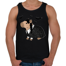 PRINTFASHION Wednesday capybara fehér körvonal - Férfi atléta - Fekete atléta, trikó