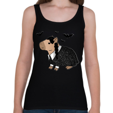 PRINTFASHION Wednesday capybara fehér körvonal - Női atléta - Fekete női trikó