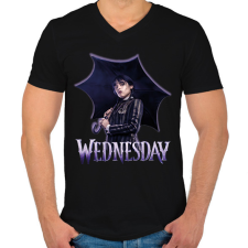 PRINTFASHION Wednesday - Férfi V-nyakú póló - Fekete férfi póló